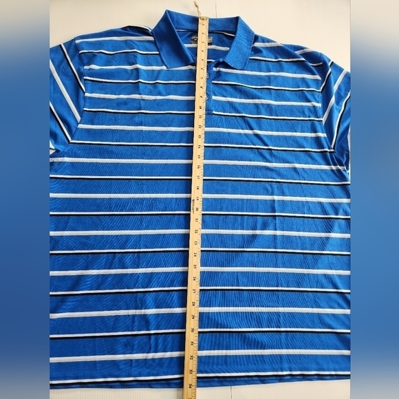 Callaway Mens 3XL Blue White Grey Striped Opti-Dry Golf Polo Shirt - Picture 4 of 9